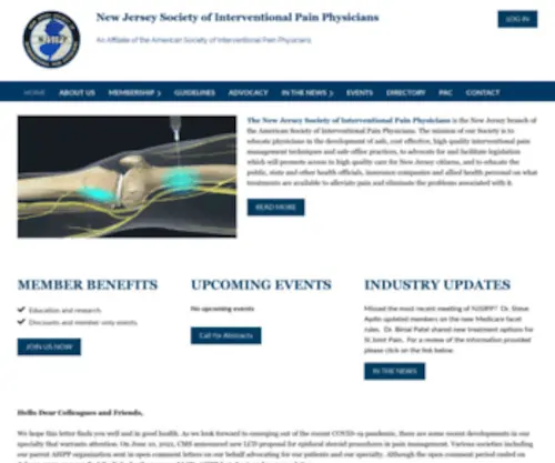 Njsipp.org(NJ Society of Interventional Pain Physicians) Screenshot