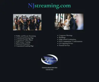 NJStreaming.com(Stream your event live and in High Definition. Professional Servce) Screenshot