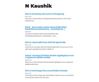 Nkaushik.com(All posts) Screenshot