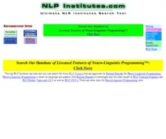 Nlpinstitutes.com(NLP Trainer Search) Screenshot