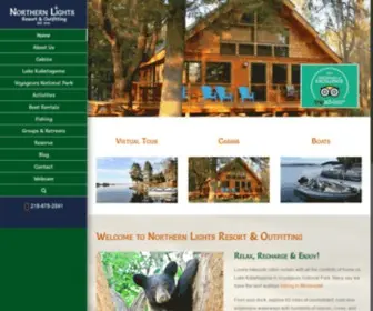 Nlro.com(Northern Lights Resort on Lake Kabetogama) Screenshot