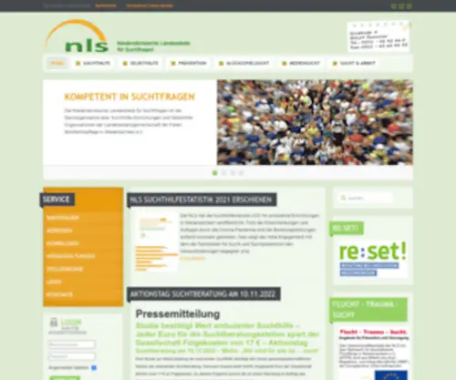 NLS-Online.de(Niedersächsische Landesstelle für Suchtfragen) Screenshot
