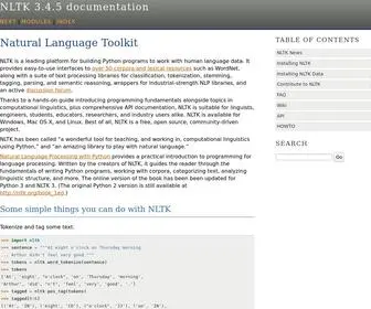 NLTK.org(Natural Language Toolkit) Screenshot