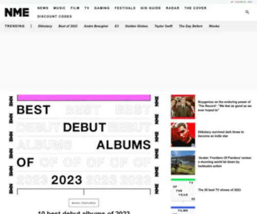 Nme.com(Music, Film, TV, Gaming & Pop Culture News) Screenshot