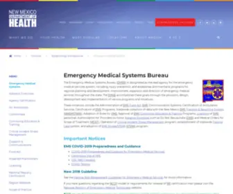 Nmems.org(New Mexico Emergency Medical Systems) Screenshot