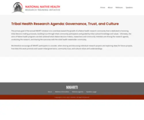 NNHrti.org(National Native Health Research Training Initiative) Screenshot
