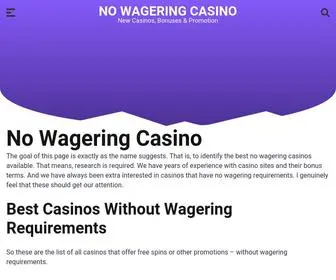 NO-Wagering-Casino.org Screenshot