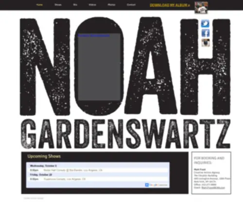 Noahgcomedy.com(The Official Website of Comedian Noah Gardenswartz) Screenshot