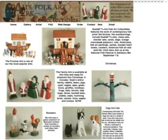 Noahs-ARK.com(Noahs-Ark Folk Art Collectibles, Wood Carvings, Paintings and Craft) Screenshot