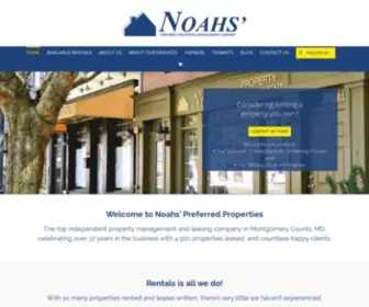 Noahsproperties.com(Property Management Companies in Montgomery County) Screenshot