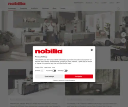 Nobilia.com(Experience the wonderful world of kitchens from Germany’s leading kitchen manufacturer) Screenshot