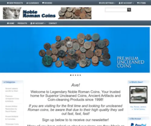 Nobleromancoins.com(Noble Roman Coins) Screenshot