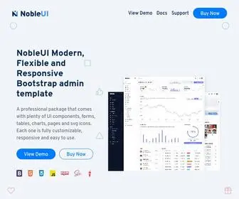 Nobleui.com(Bootstrap 5 HTML Laravel Angular ReactJs VueJs Admin Dashboard Templates) Screenshot