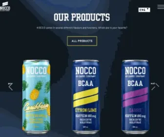 Nocco.com( No carbs company) Screenshot