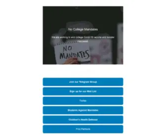 Nocollegemandates.com(We are working to end college Covid) Screenshot