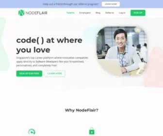 Nodeflair.com(Singapore's Top Career Platform for Developers) Screenshot