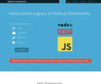 Nodeframework.com(Node.js Frameworks) Screenshot