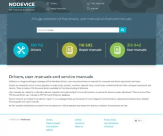 Nodevice.com(Drivers and manuals) Screenshot