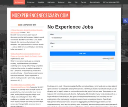 Noexperiencenecessary.com(Our Job Is To Get You One) Screenshot