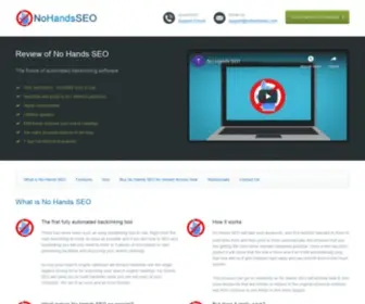 Nohandsseo.com(Automated backlinking tool for propelling your website up Google rankings) Screenshot