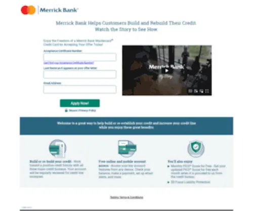 Nohiddenfees.com(Merrick Bank Credit Card Application Offer Verification) Screenshot