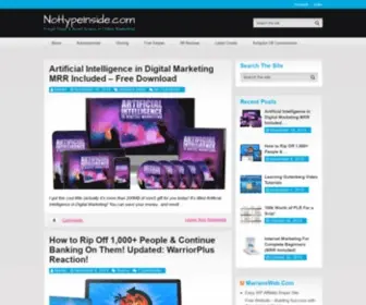 Nohypeinside.com(Internet marketing) Screenshot