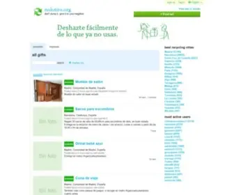 Nolotiro.org(Es un sitio web donde regalo y busco regalos gratis de segunda mano) Screenshot
