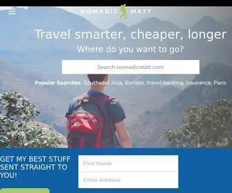 Nomadicmatt.com(Nomadic Matt's Travel Site) Screenshot