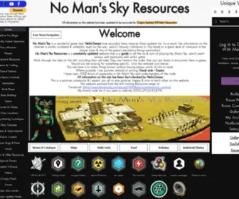 Nomansskyresources.com(Splash Page) Screenshot