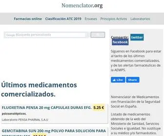 Nomenclator.org(Medicamentos) Screenshot