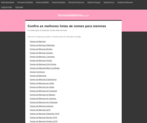 Nomesdemenina.com.br(Confira as melhores listas de nomes para meninas) Screenshot