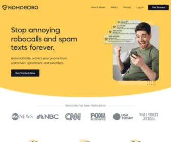Nomorobo.com(Stop robocalls and spam texts with Nomorobo) Screenshot
