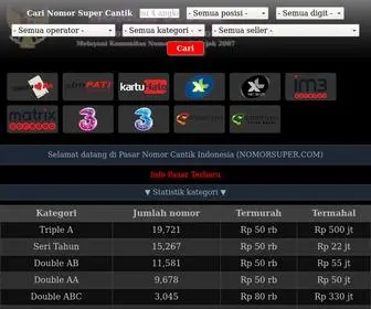 Nomorsuper.com(Pasar nomor cantik Indonesia) Screenshot