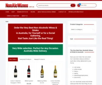 Nonalcwines.com.au(Non alcoholic wine spirits beer mixed drinks) Screenshot