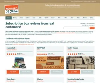 Noneedtothink.com(Subscription box reviews from real customers) Screenshot