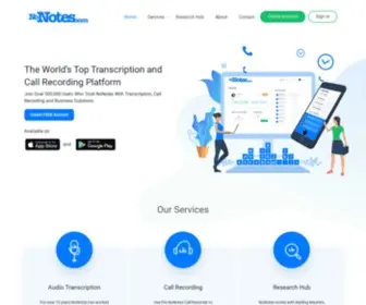 Nonotes.com(NoNotes Call Recording and Transcription Service) Screenshot