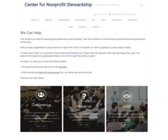 Nonprofitsteward.org(Center for Nonprofit Stewardship) Screenshot