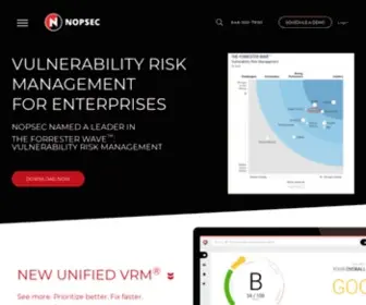 Nopsec.com(NopSec's cyber threat exposure management platform) Screenshot