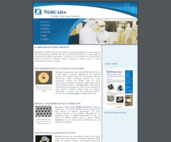 Norcada.com(MEMS chips and lasers for industrial and scientific applications) Screenshot