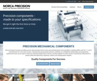 Norcaprecision.com(Precision components) Screenshot