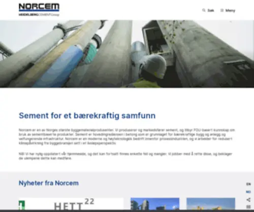 Norcem.no(Cement from Norway) Screenshot