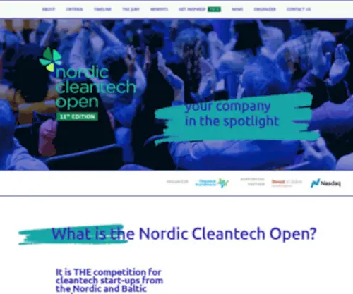 Nordiccleantechopen.com(ORGANIZER What) Screenshot