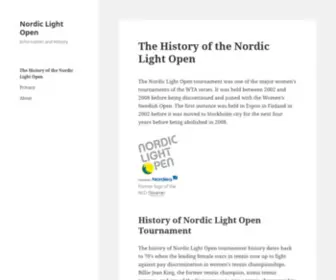 Nordiclightopen.com(Information and History) Screenshot