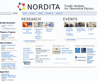 Nordita.dk(Nordic Institute for Theoretical Physics) Screenshot