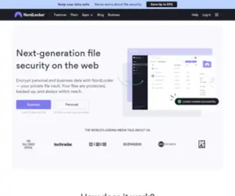 Nordlocker.com(Secure your files in a private cloud) Screenshot