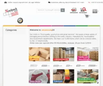 Nordpack24.de(Verpackungsmaterial und Verpackung) Screenshot