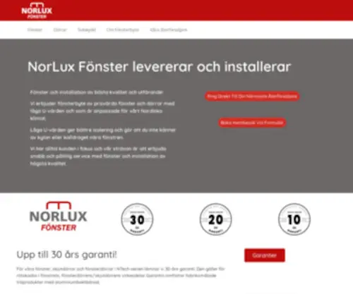 Norluxfonster.se(NorLux Fönster) Screenshot