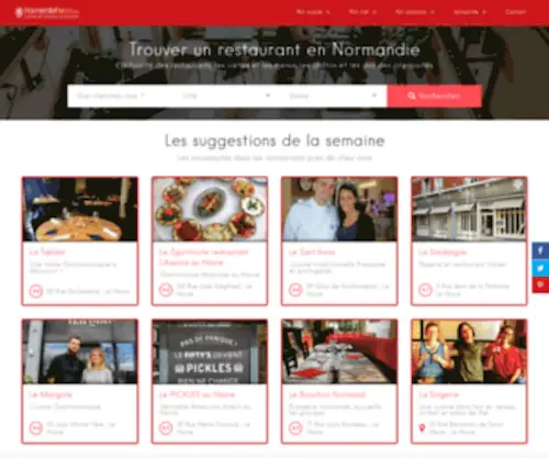 Normandieresto.com(Le Guide des restaurants en Normandie) Screenshot
