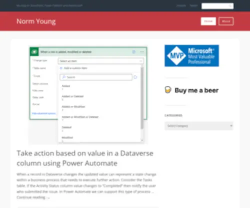 Normyoung.ca(My blog on SharePoint) Screenshot