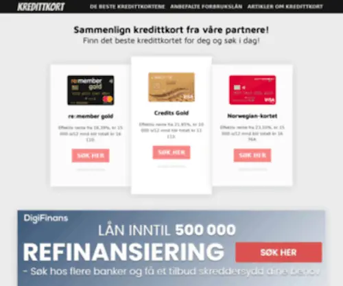 Norske-Kredittkort.com(Inntil kri kredittgrense) Screenshot